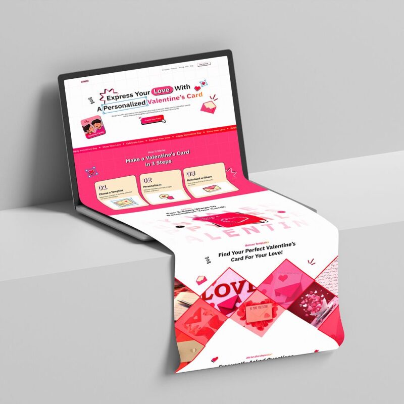 Valentine’s Day Celebration Website Homepage Figma Template